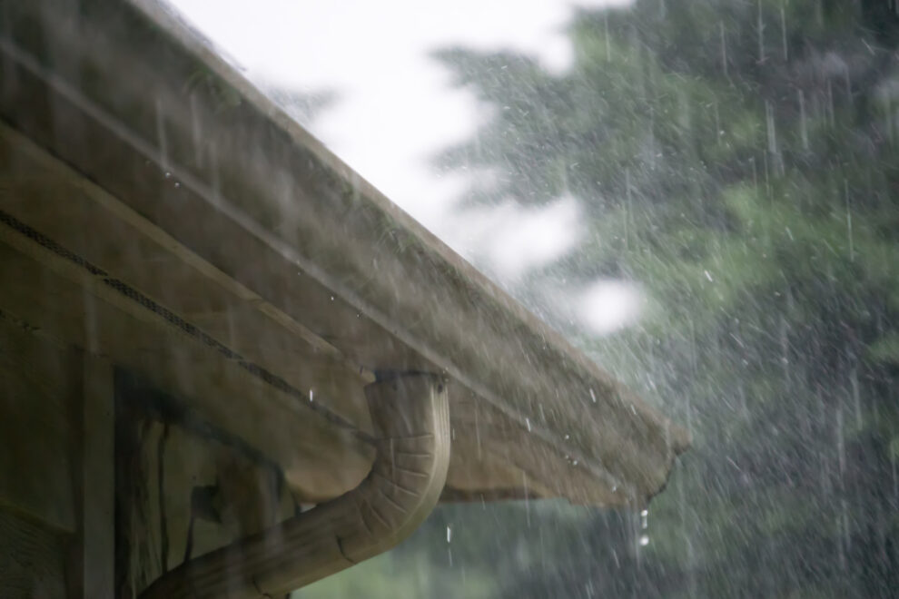 heavy rain roof leak