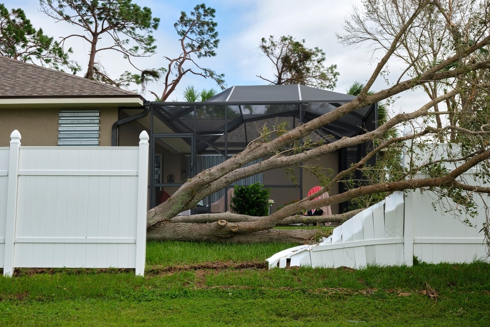 Wind damage to home