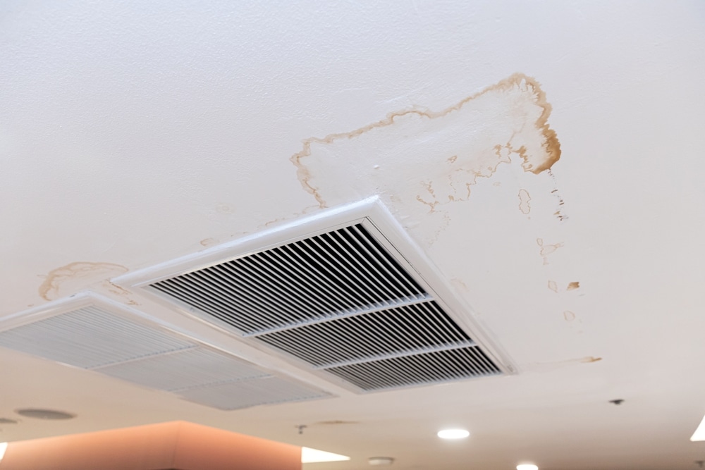 Air,Conditioner,Has,Water,Drop,Leak,On,Air,Grille,And Air conditioner ceiling leak