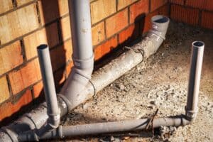 Sewer pipes in home basement