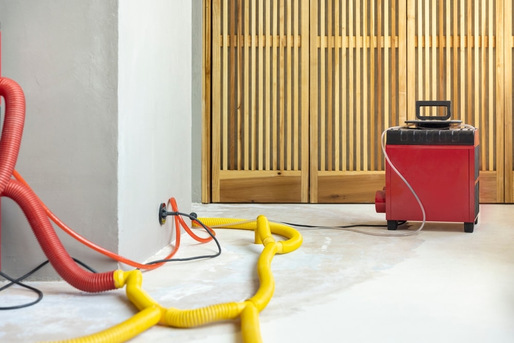 Water,Damage,Restoration,Service,In,A,Leaking,Home,With,Industrial Structural drying services in Boise, ID